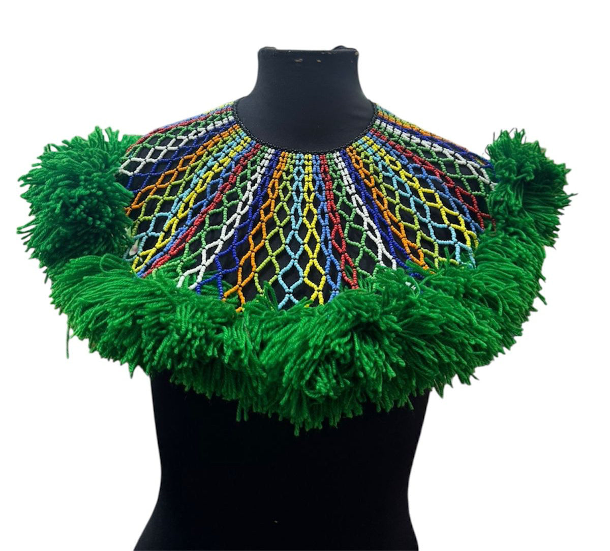 Wool bead-necklace