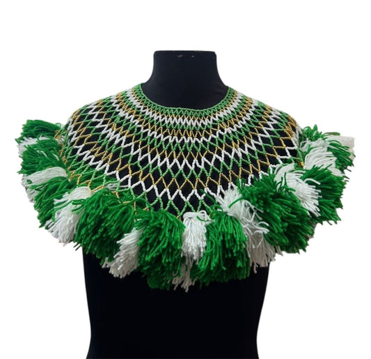 Wool bead-necklace