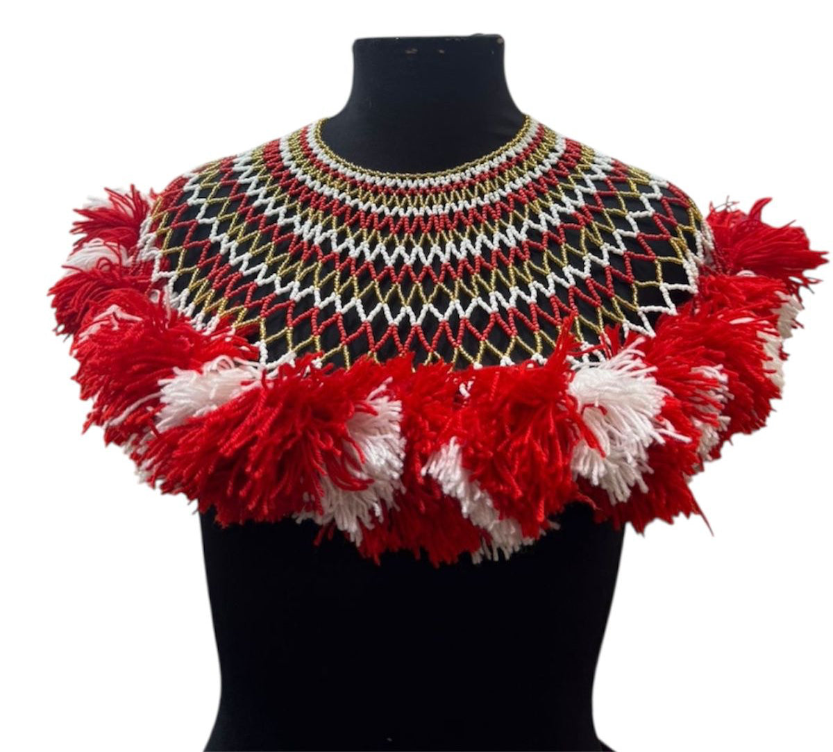 Wool bead-necklace