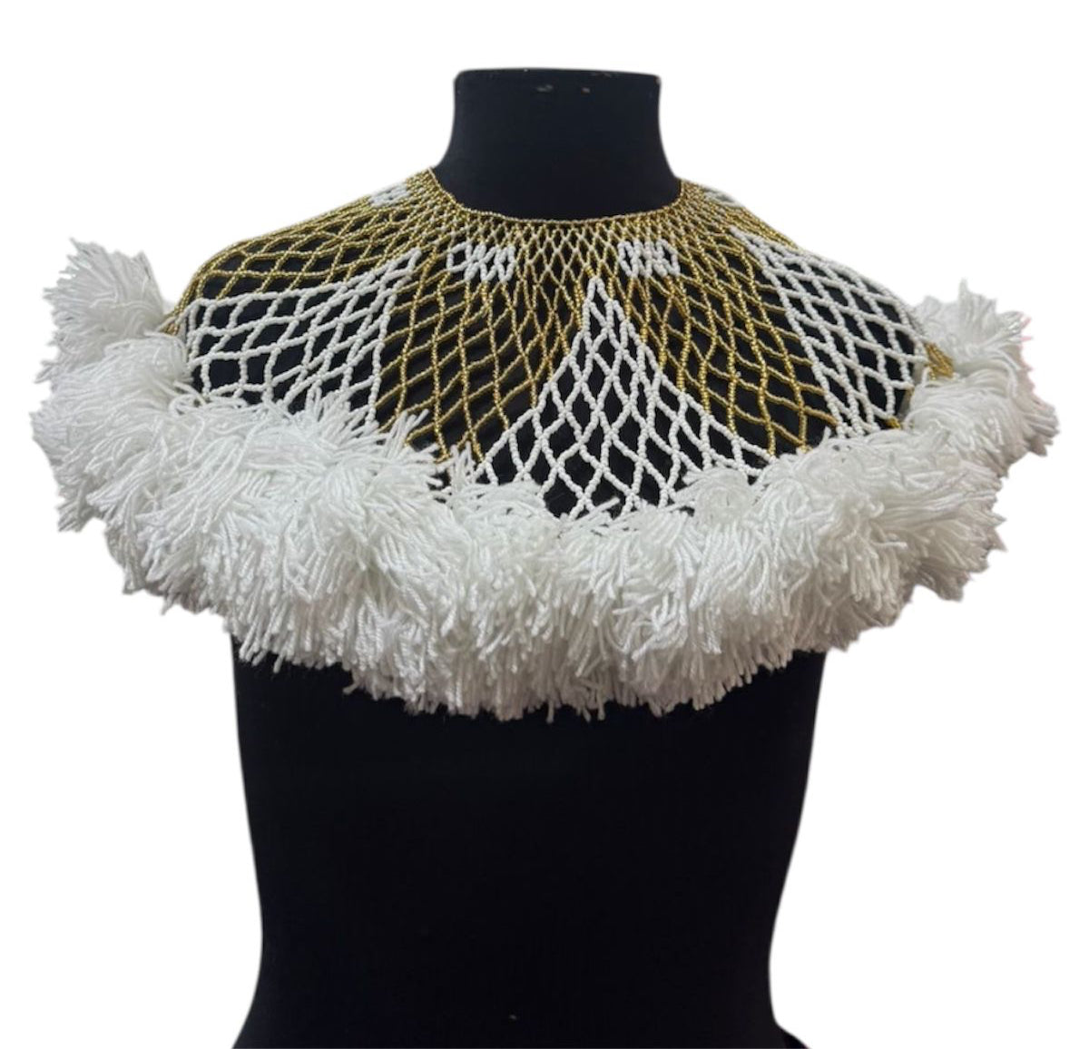 Wool bead-necklace