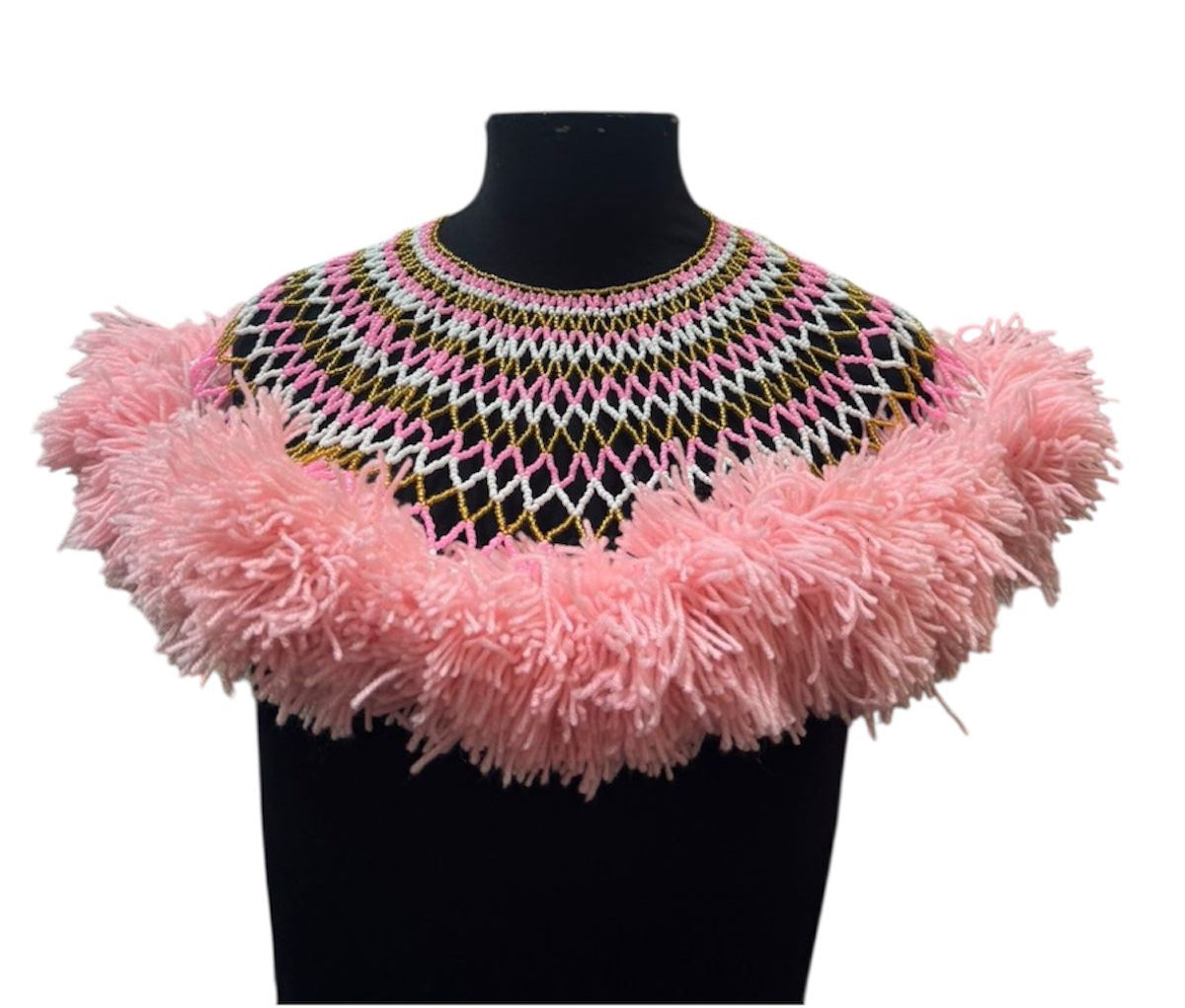 Wool bead-necklace